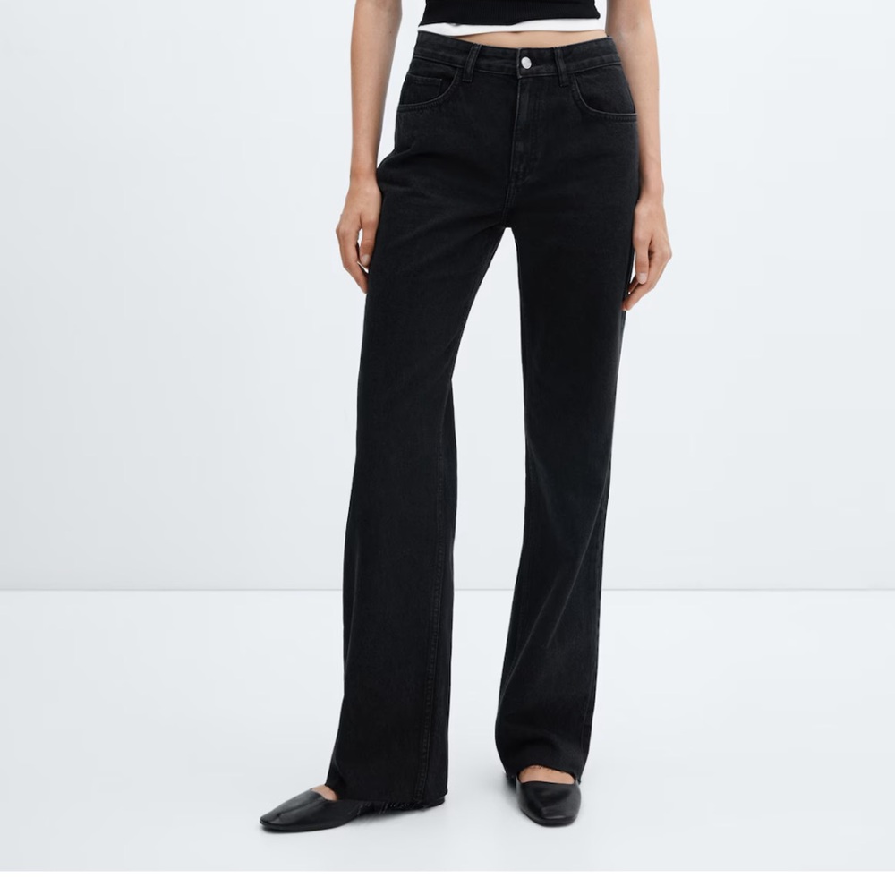 Mango Wideleg Mid-Rise Jeans
